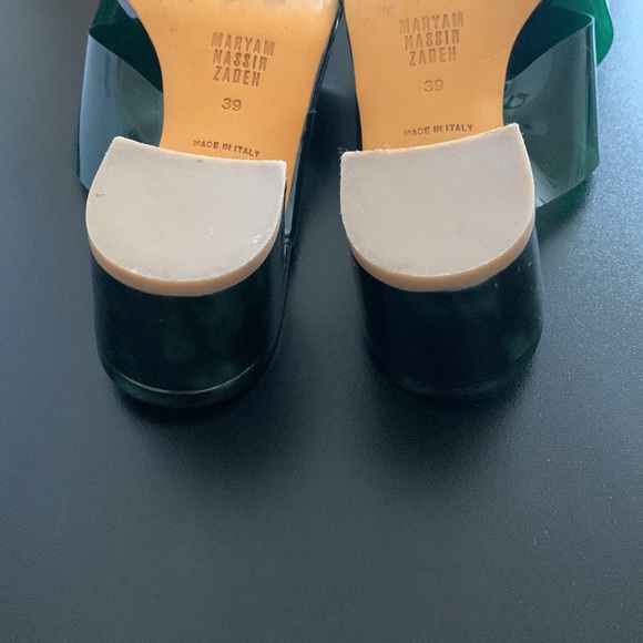 2 X 🍏HP🍏 Maryam Nassir Zadeh Lauren PVC Sandals Shoes Alpine Green 39* 7.5 - Picture 4 of 5
